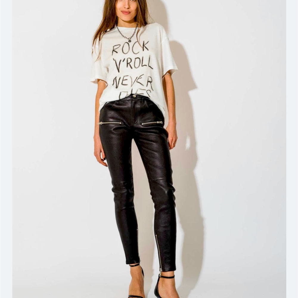 Anine Bing leather pants with zippers